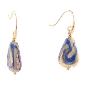 NEW MIA FIORE Made In Italy18kt Gold Bronze Murano Glass Drop Earrings1025 3j2